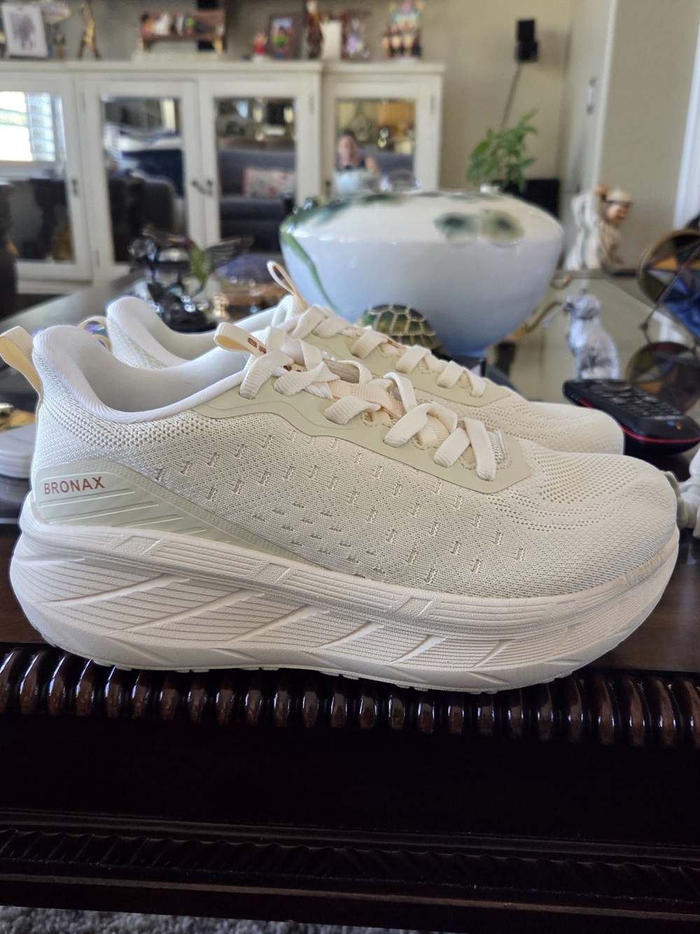 Bronax Women's Cream Platform Athletic Sneakers